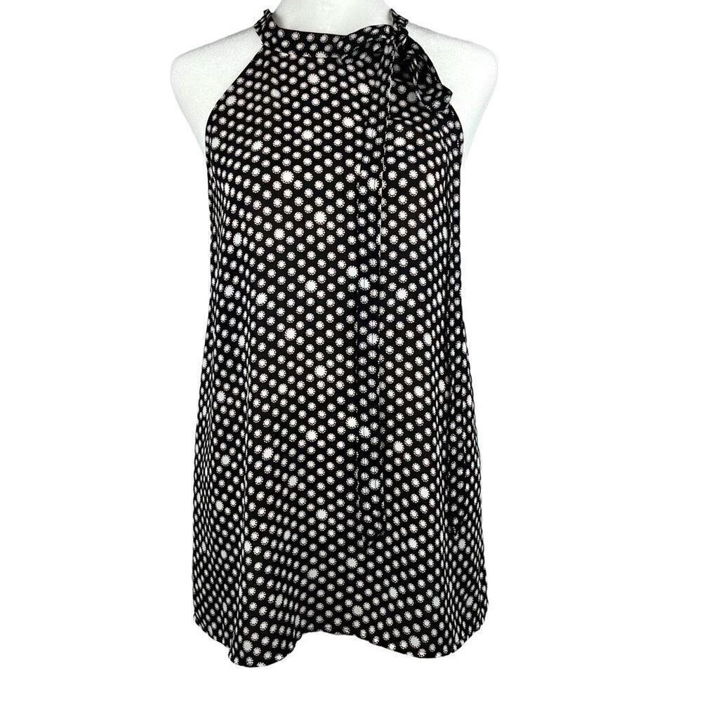 Loft Floral High Tie Neck Sleeveless Halter Blouse Medium